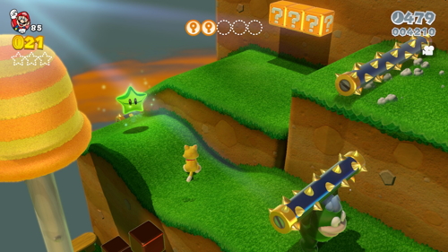 Super Mario 3D World Mushroom-2 Green Stars