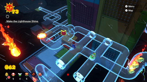 Bowser's Fury Pipe Path Tower Cat Coins