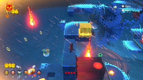 Bowser's Fury Trickity Tower Cat Coins