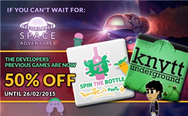 Spin the Bottle: Bumpie's Party and Knytt Underground 50% Off Until 2/26