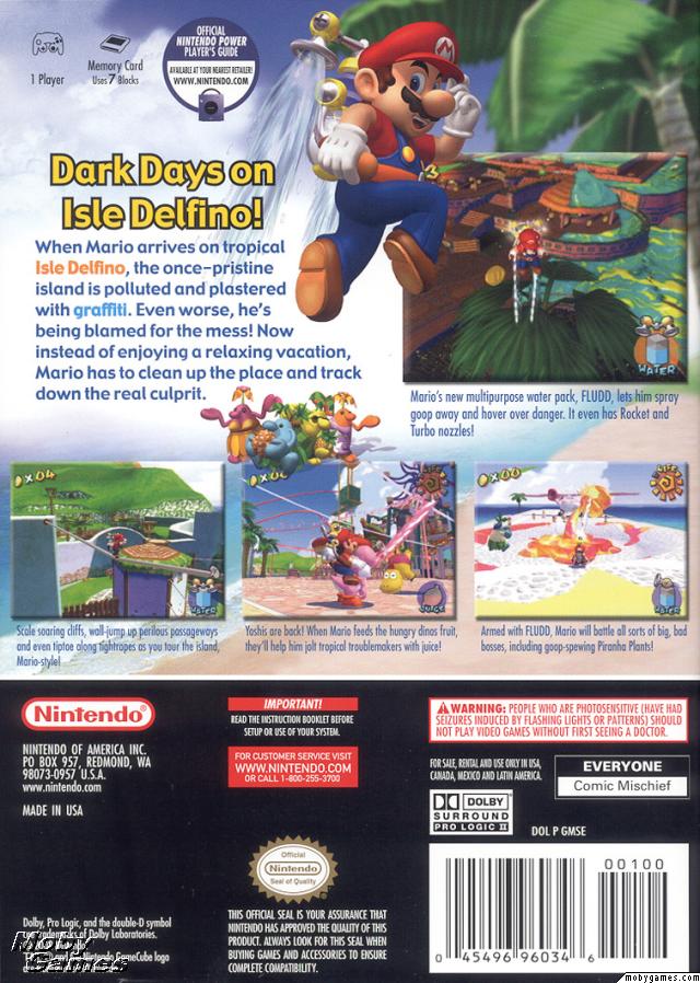 Super Mario Sunshine Box Art