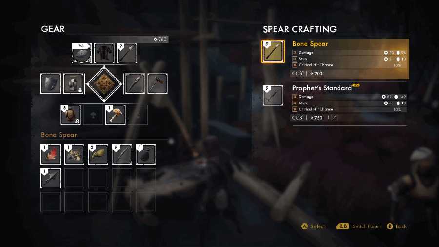 Ashen Inventory Screen